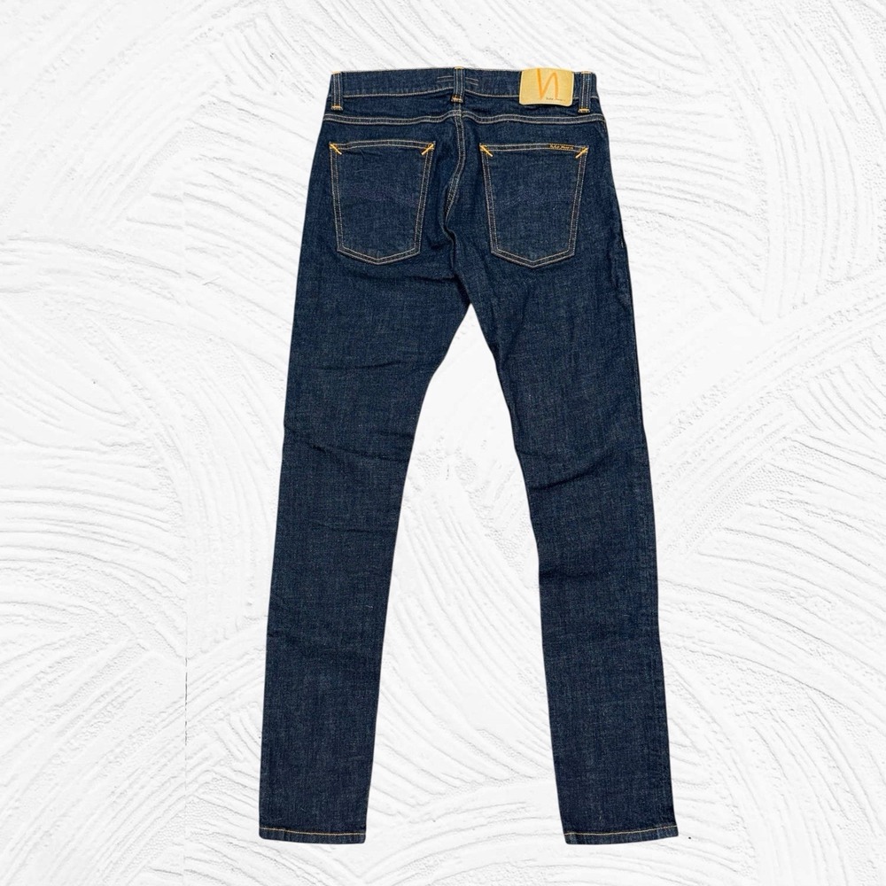 Nudie Jeans Co Mens 29X31 Actual Blue Tight Terry Rinse Twill Stretch Skinny EUC